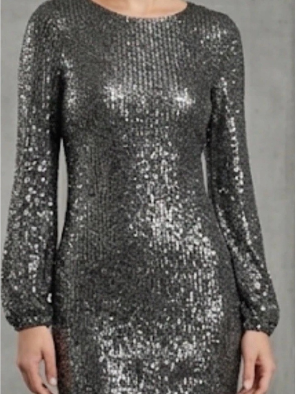 Steve Madden Sequin Dress XS Black Silver Long Sleeve Party Mini Cocktail
